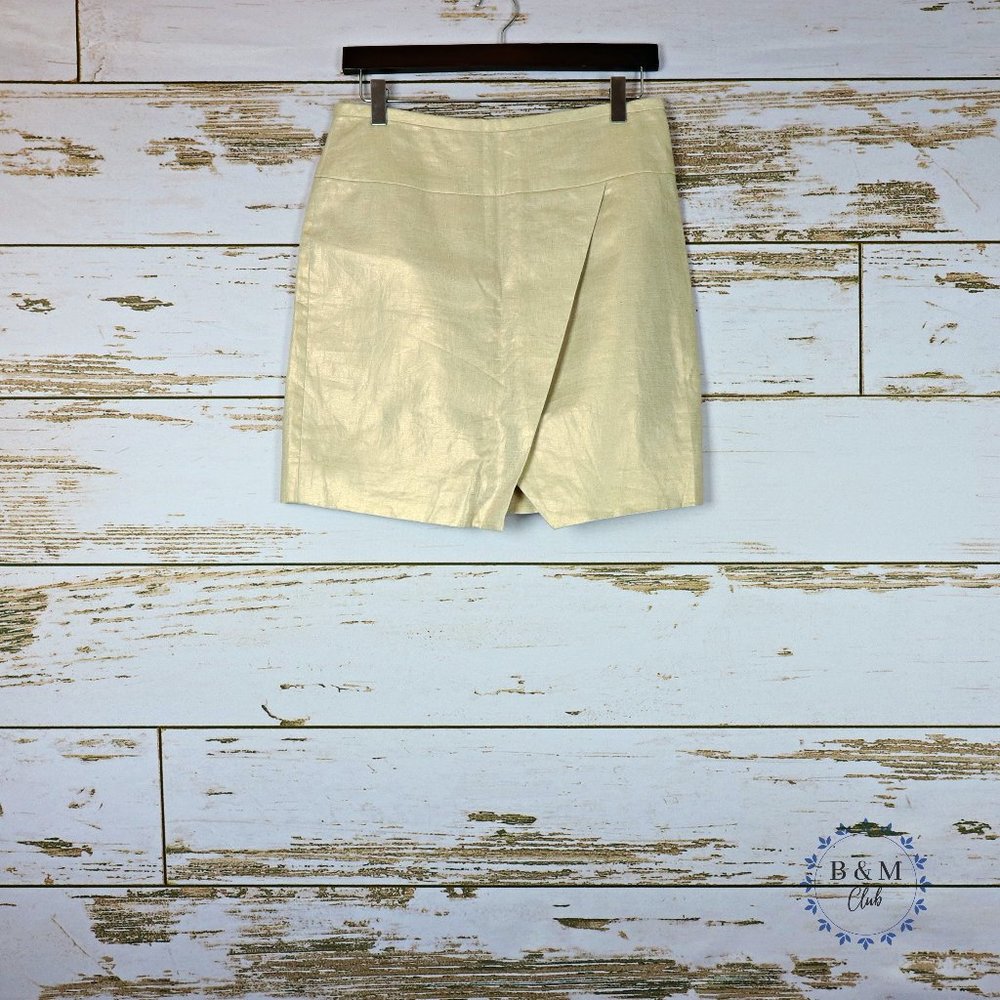 J. Crew Women's Size 4 Gold Crossover Wrap Skirt